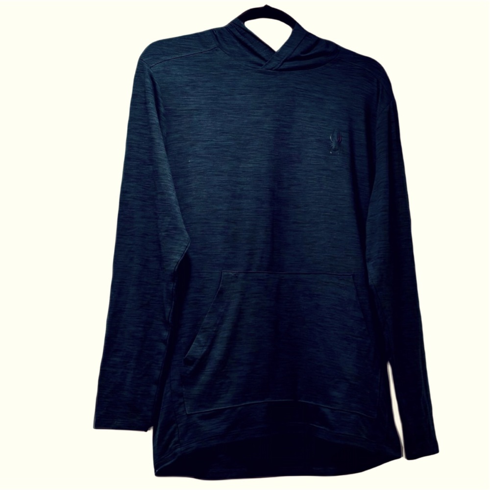 Spyder Active Gray Women’s Sweatshirt Sz Med, front pockets, hood.Soft, Pro W =B